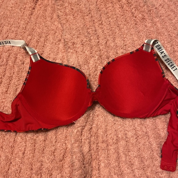 2pc set Victoria’s secret bra& panty plaid pattern holiday bra panty set 34B M - Picture 7 of 12